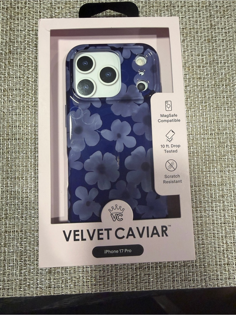 Velvet Caviar Navy Floral MagSafe Case for iPhone 17 Pro